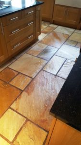 Sandstone Kitchen Floor After Sealing Bramhall