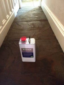 Flagstone Hallway Floor After Cleaning and Sealing Haslingden