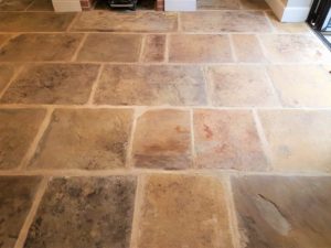 Yorkshire stone flagstone floor after renovation Harrogate