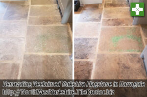 Reclaimed Flagstone Tiled Floor Before After Renovation Harrogate