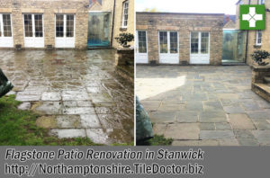 Flagstone Patio Before After Renovation Stanwick