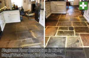 Flagstone Tiled Floor Before After Restoration Ripley