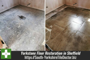 Yorkstone Flagstone Floor Before After Restoration Sheffield