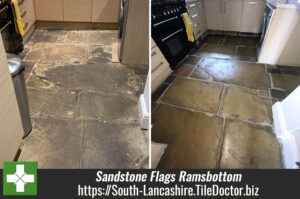 Sandstone Flagstone Kitchen Floor Restoration Ramsbottom