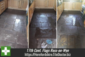 17th Century Flagstone Floor Clean and Seal Ross-on-Wye